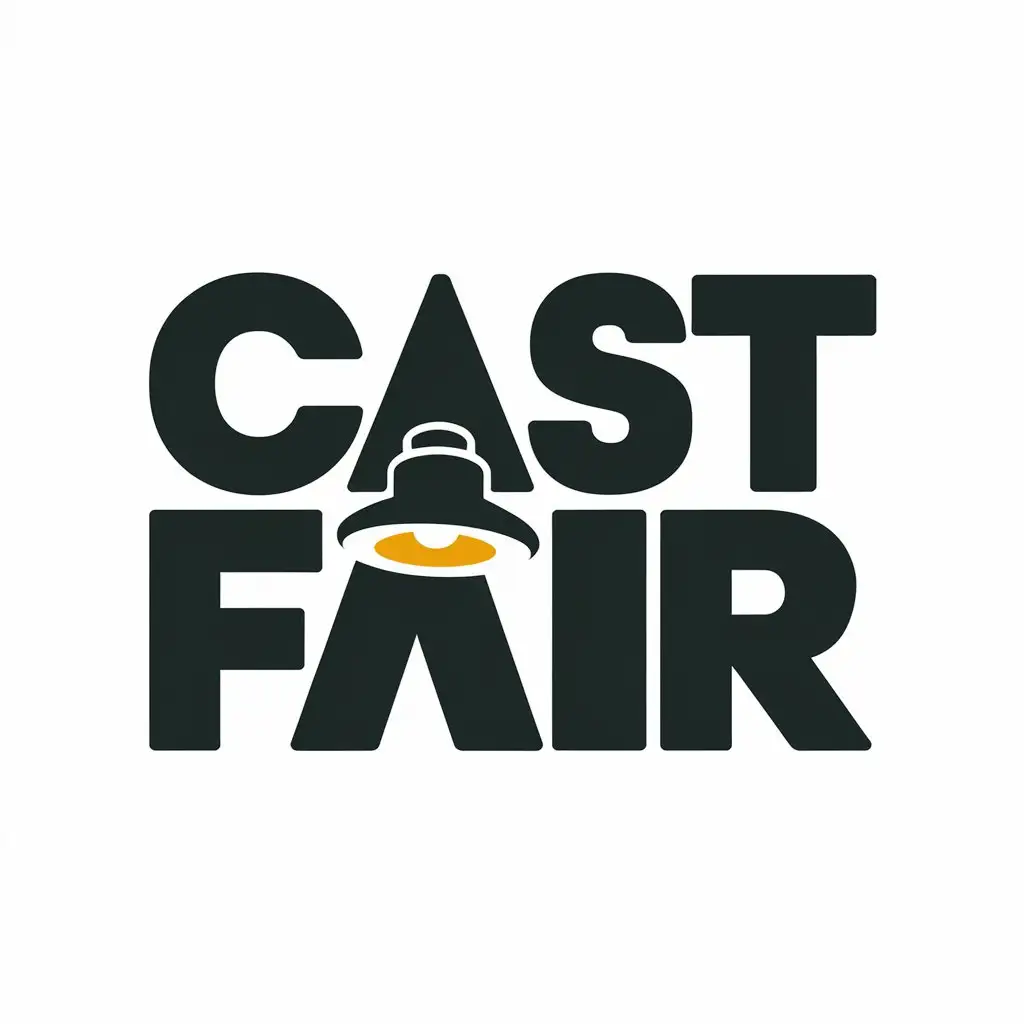 LOGO Design for Castfair Vector Design with Overlapping Cast and Fair with Spotlight for Entertainment Industry