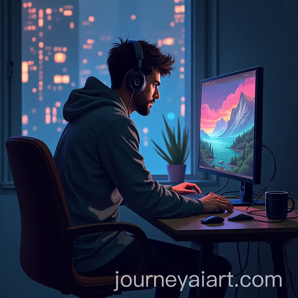 Game-Developer-Trapped-by-Cables-Unable-to-Leave-His-Workspace