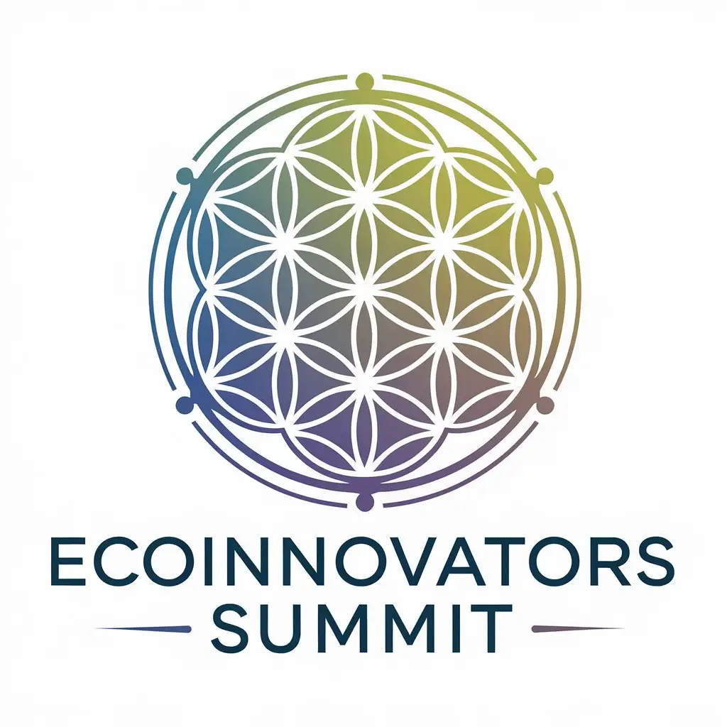 LOGO Design for EcoInnovators Summit Flower of Life Symbol with Clear Background for Event Industry