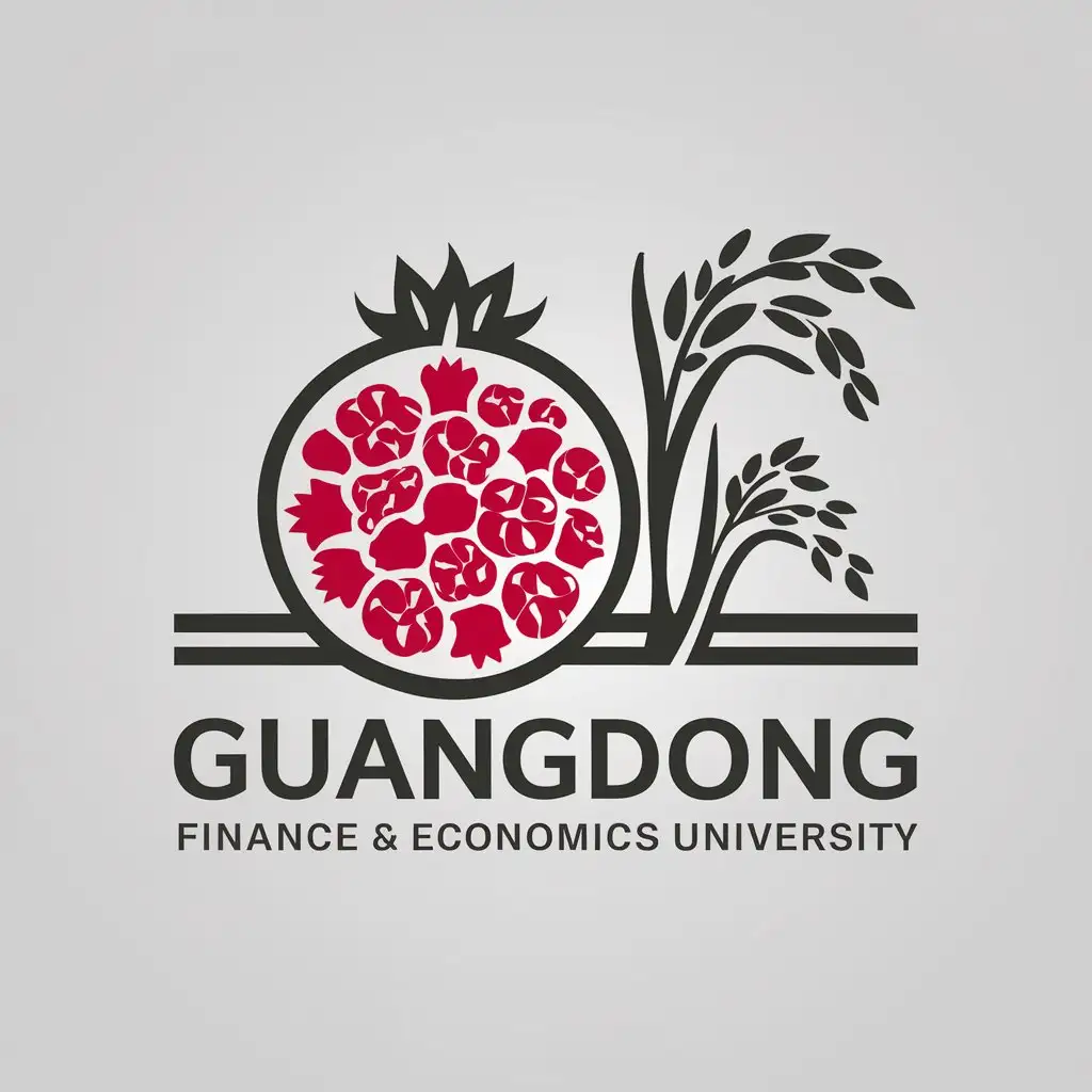 LOGO-Design-for-Guangdong-Finance-Economics-University-Pomegranate-Flowers-Rice-Plants-with-a-Travel-Industry-Theme