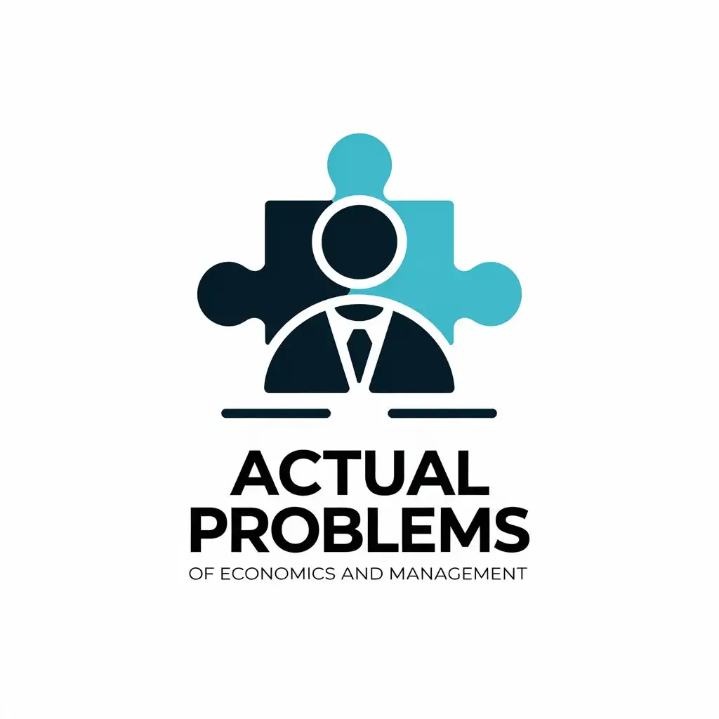 LOGO-Design-for-Actual-Problems-of-Economics-and-Management-Minimalistic-Vector-Design-with-Jigsaw-and-Person-Symbols