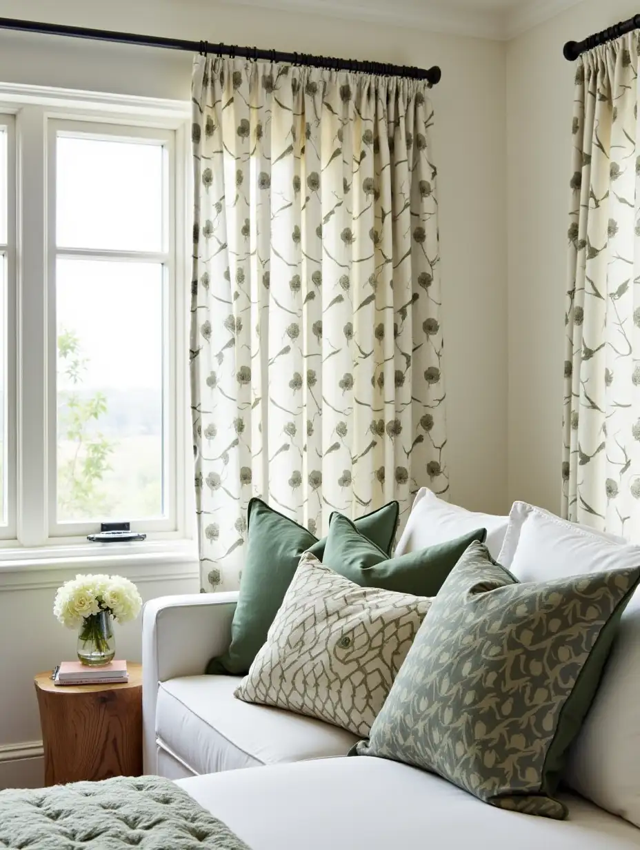 Modern-Mixed-Vegetal-Print-Drapery-and-Cushions