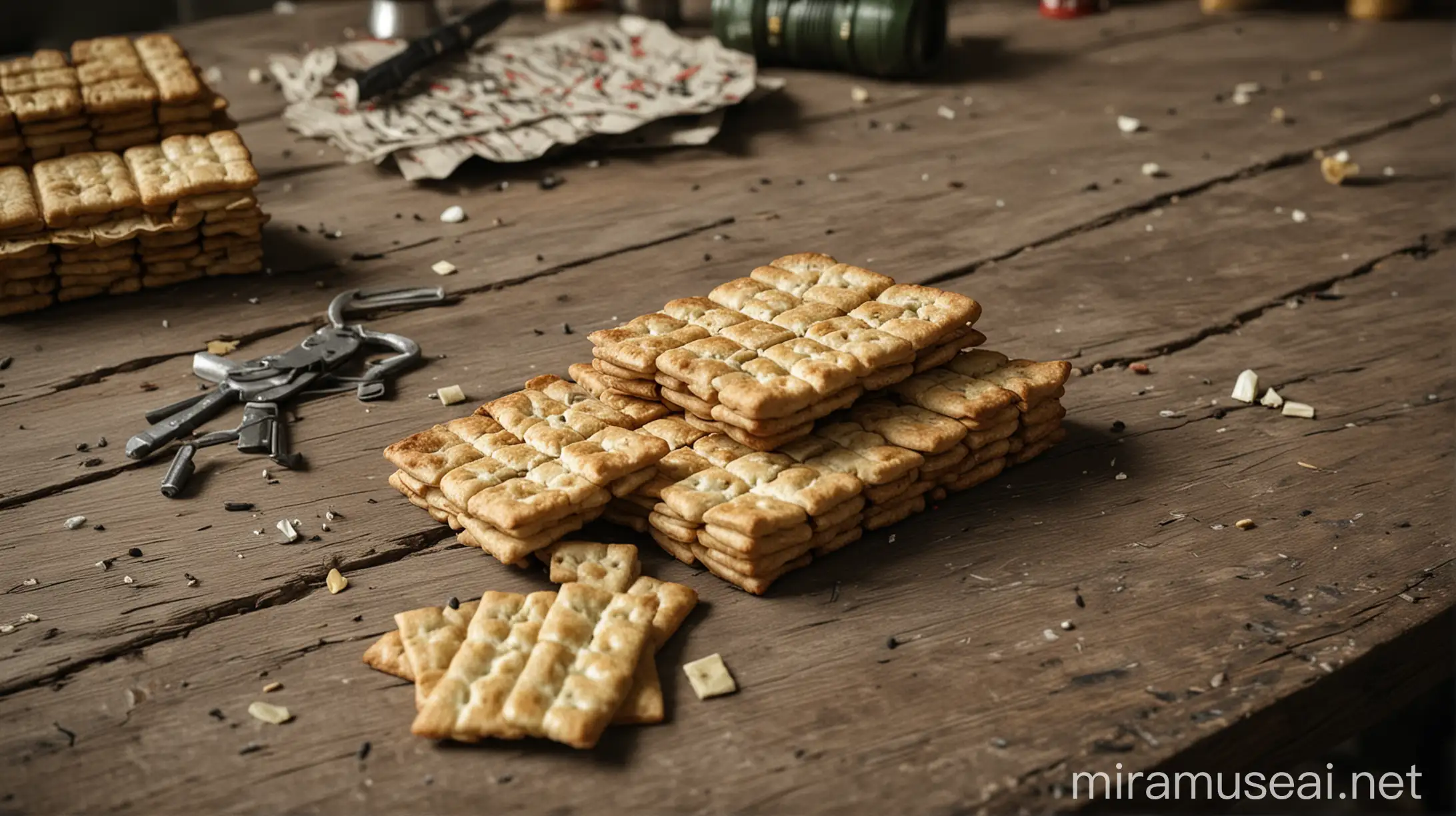 Russian Military Crackers from Escape from Tarkov on Table