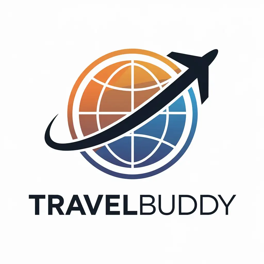 LOGO Design for TravelBuddy Plane Globe with Moderate Style for Travel Industry