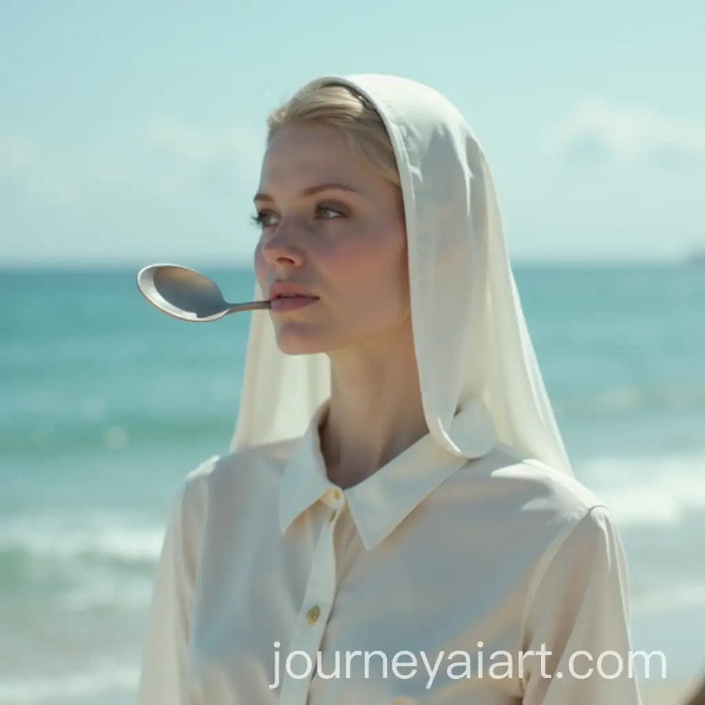 White-Lady-Contemplating-the-Sea-with-Inverted-Spoon