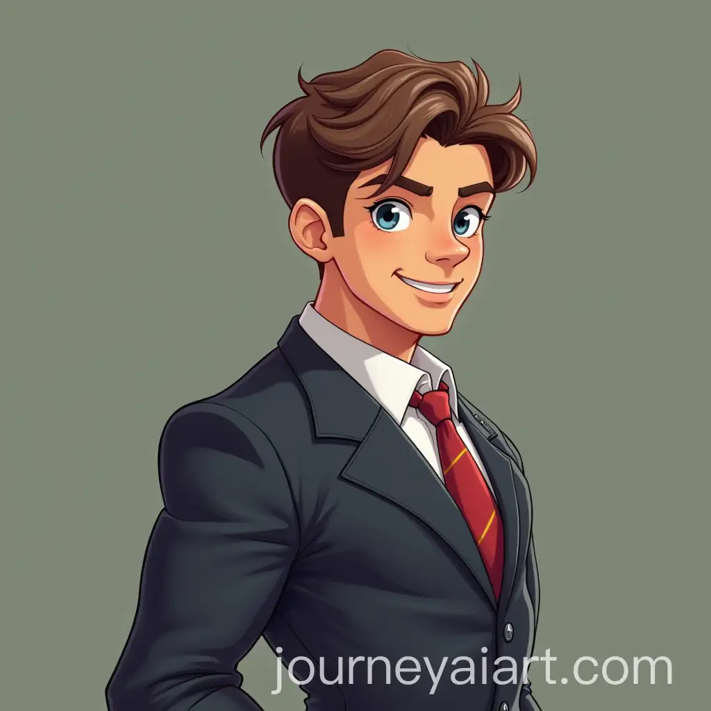 Muscular-Teenage-Boy-in-School-Uniform-Standing-Confidently