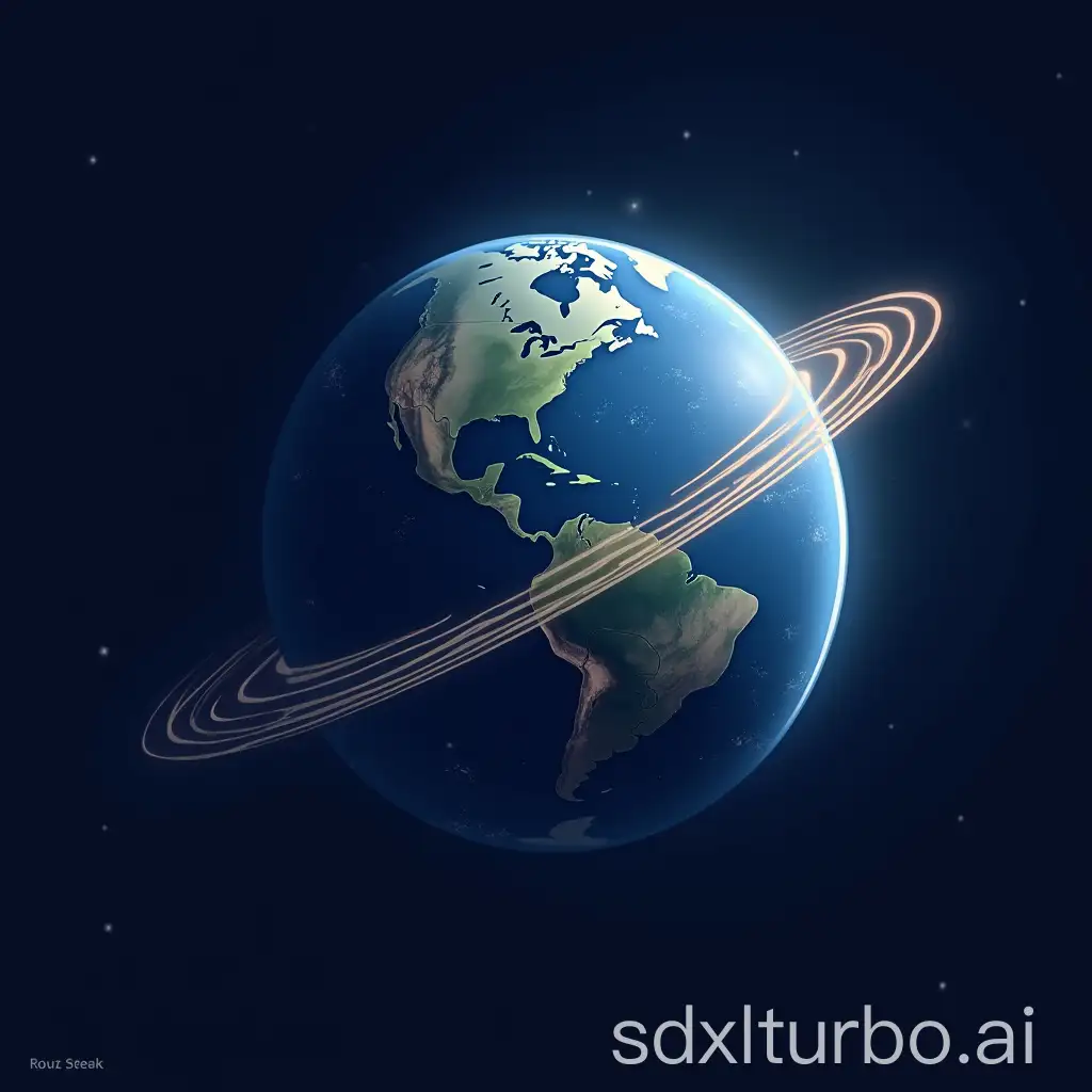 Satellite-Orbiting-Earth-Logo-Design