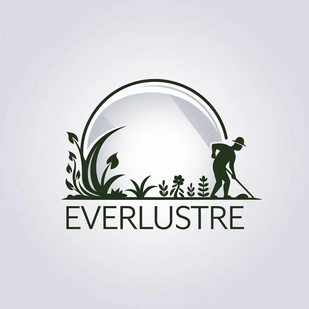 a vector logo design,with the text "EverLustre", main symbol:Clean mirror, garden, gardener,Minimalistic,clear background