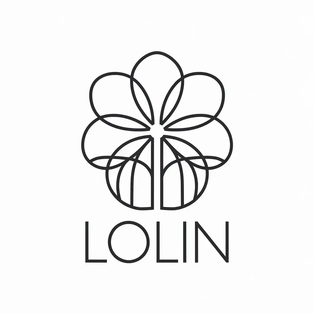 a vector logo design,with the text "Lolin", main symbol:flower,Minimalistic,be used in e-commerce industry,clear background