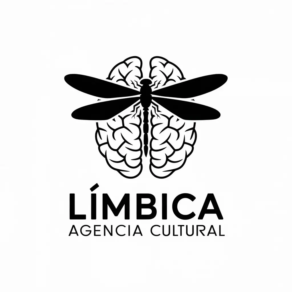 LOGO Design for Lmbica Agencia Cultural Dragonfly Emerging from Limbic System with Minimalistic Style