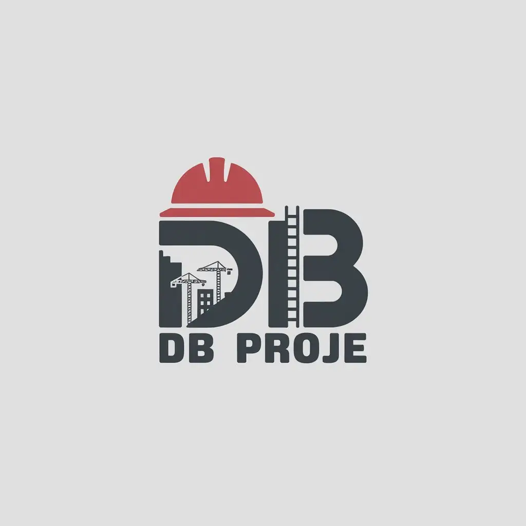 LOGO Design for DB PROJE Minimalistic Construction Zone Theme for Construction Industry