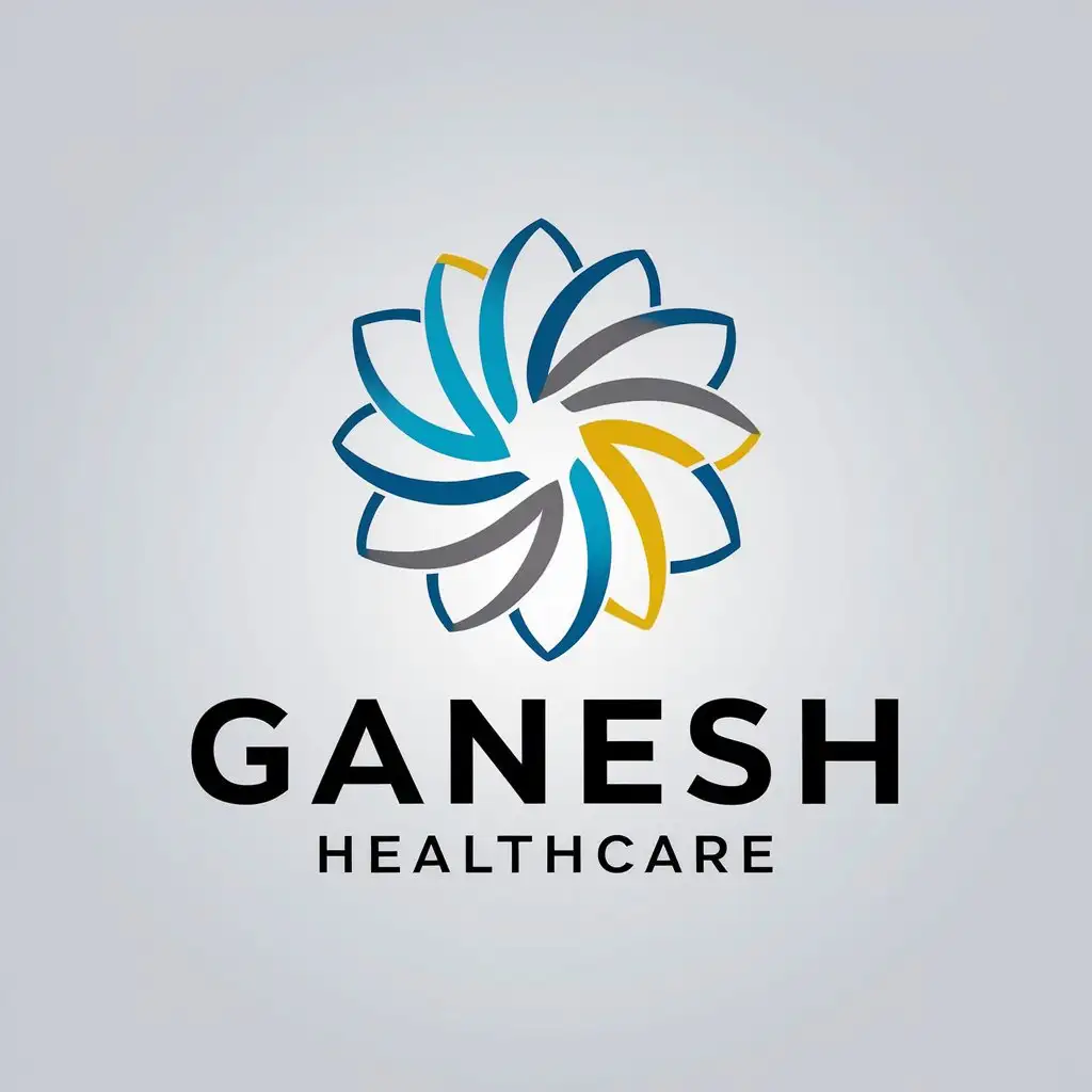 a vector logo design,with the text "Ganesh Healthcare", main symbol:Healthcare,complex,clear background