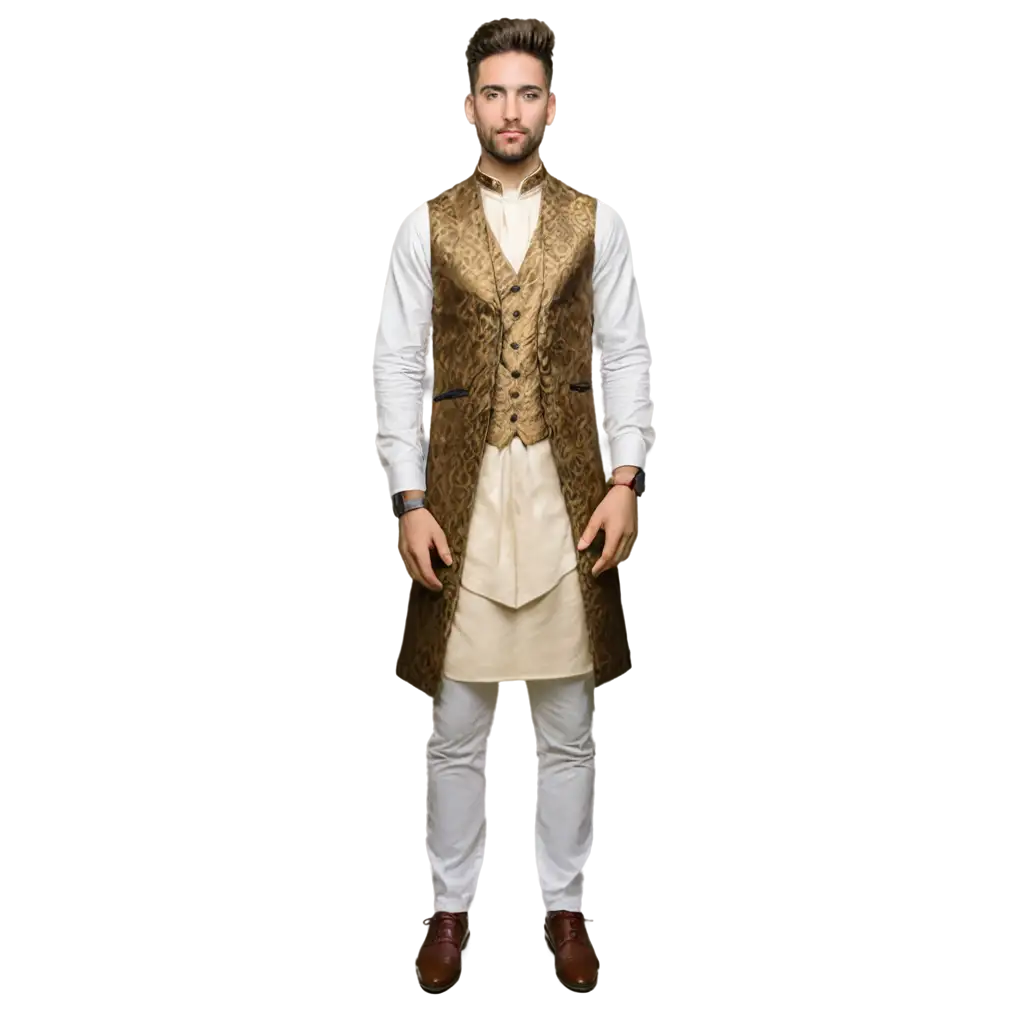 Waistcoat-with-Kurta-Pajama-PNG-Elegant-Traditional-Attire-for-Fashion-and-Design