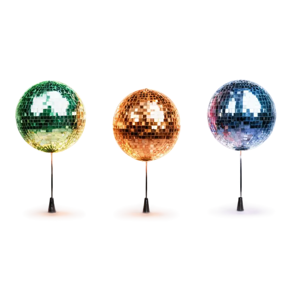 Three-Retro-Disco-Balls-PNG-Image-for-Vibrant-and-HighQuality-Design