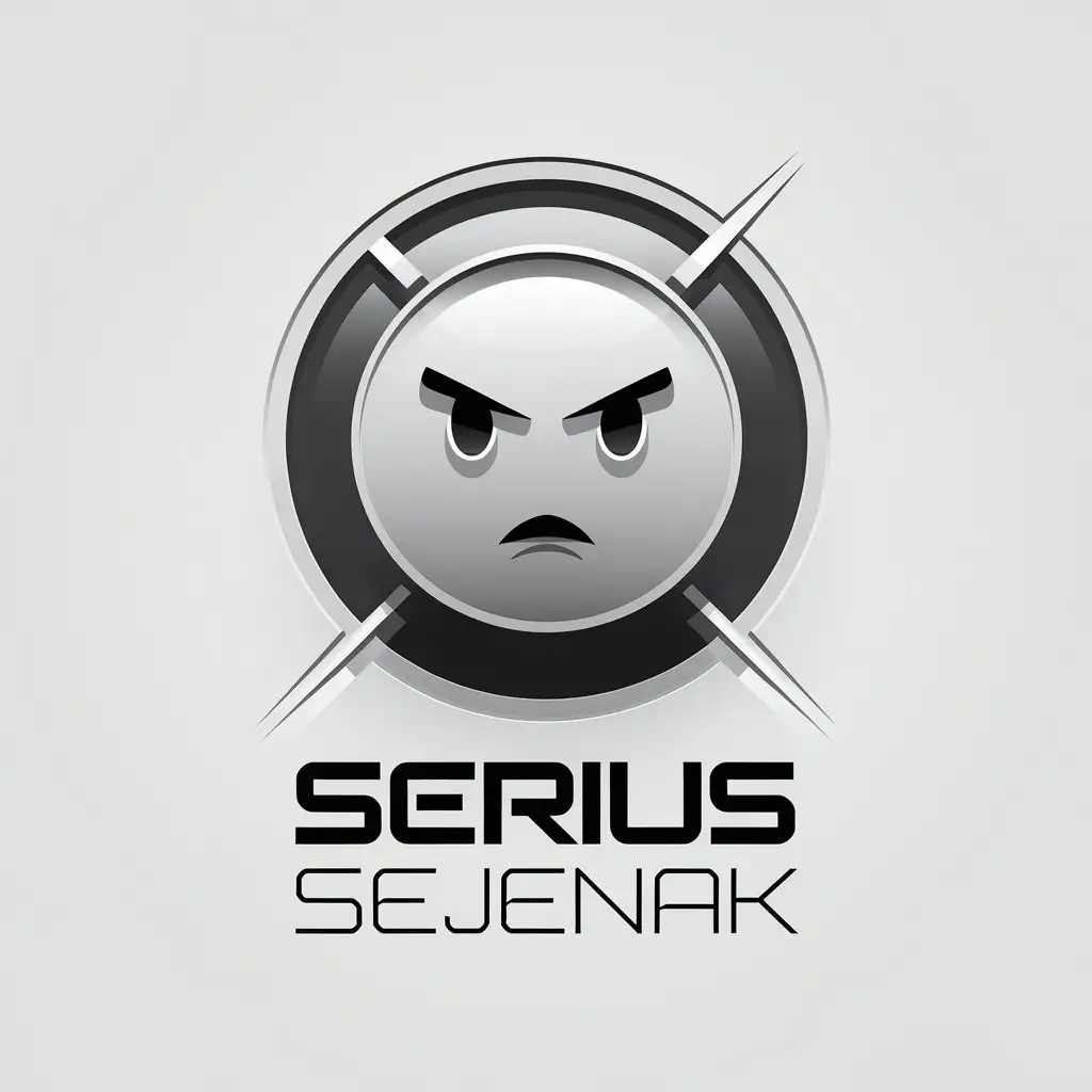 Modern Futuristic Abstract Logo Serious Face Emoticon for Serius Sejenak YouTube Channel