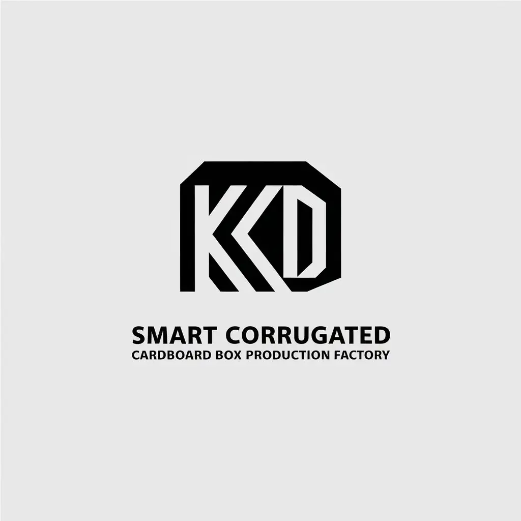 LOGO-Design-for-Smart-Corrugated-Cardboard-Box-Production-Factory-Minimalistic-Design-with-KD-Symbol