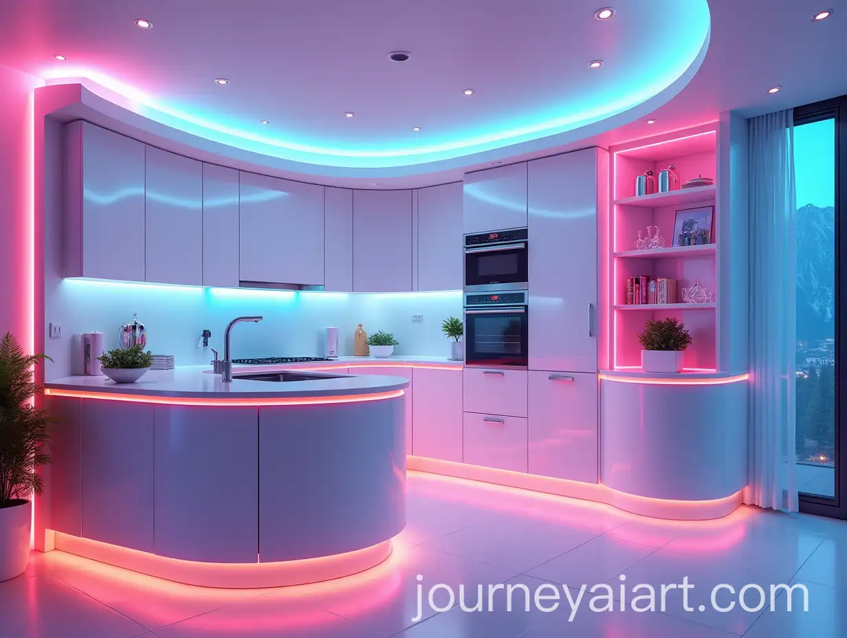 Luxury-Futuristic-Kitchen-with-Sleek-Design-and-Vibrant-LED-Lighting