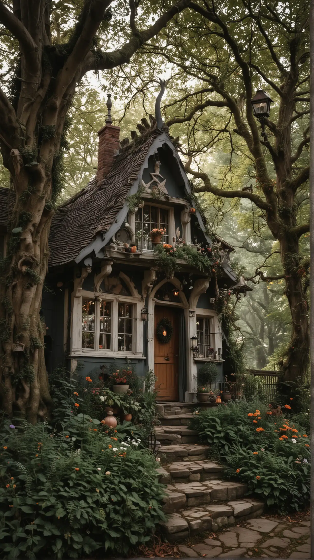 Enchanted Witchy Aesthetic Cottage in a Mystical Fairytale Setting