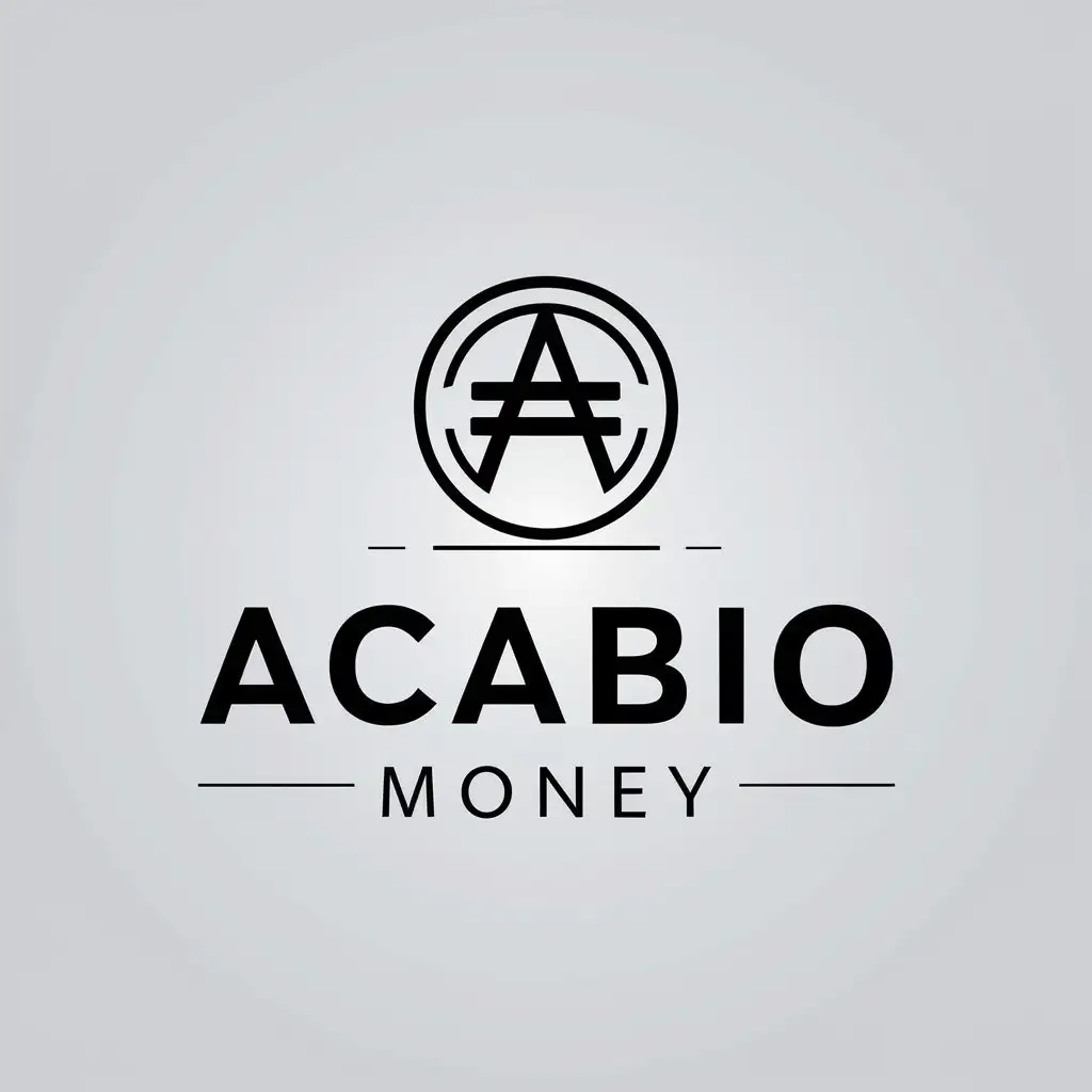 LOGO Design for ACABIO MONEY Minimalistic Finance Symbol with Clear Background