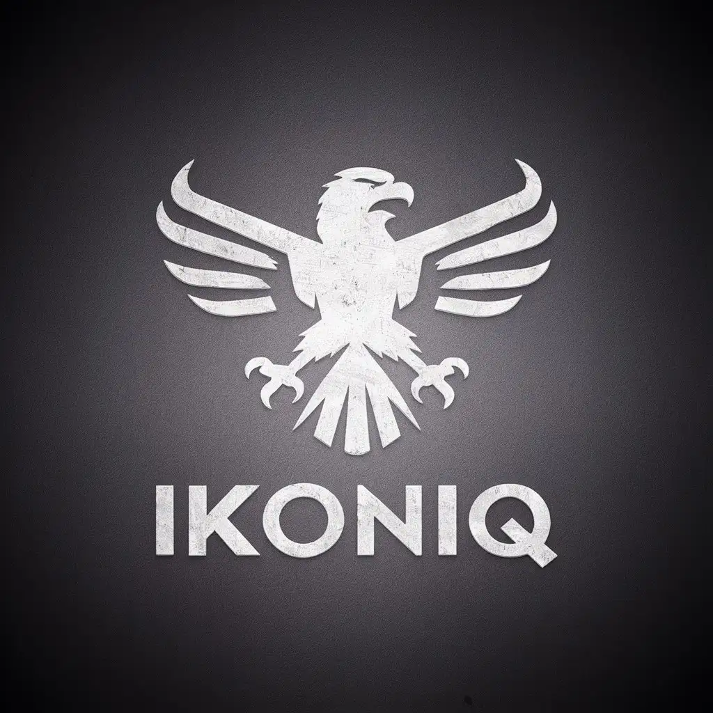 LOGO Design For IKONIQ Solid White Vector Tough Eagle Body Design