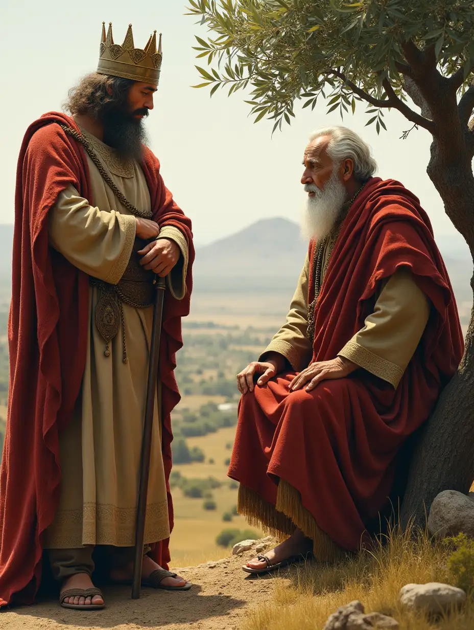 King-Speaking-to-Elderly-Peasant-Beneath-Olive-Tree