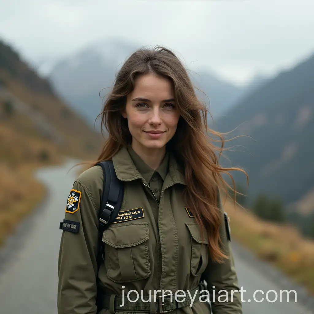 Pretty-Girls-in-Military-Clothes-on-Mountain-Roads