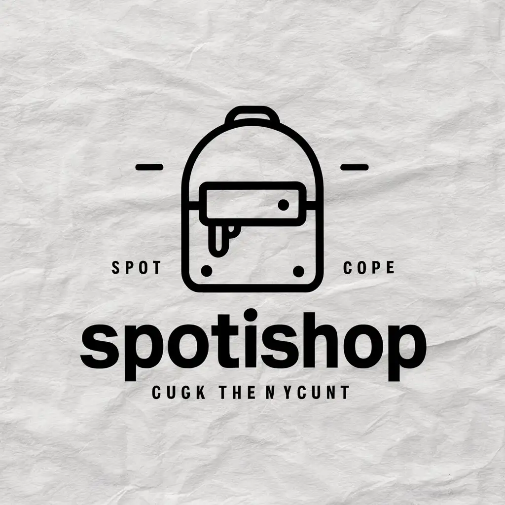 a vector logo design,with the text "SpotiShop", main symbol:backpack,Moderate,be used in Internet industry,clear background