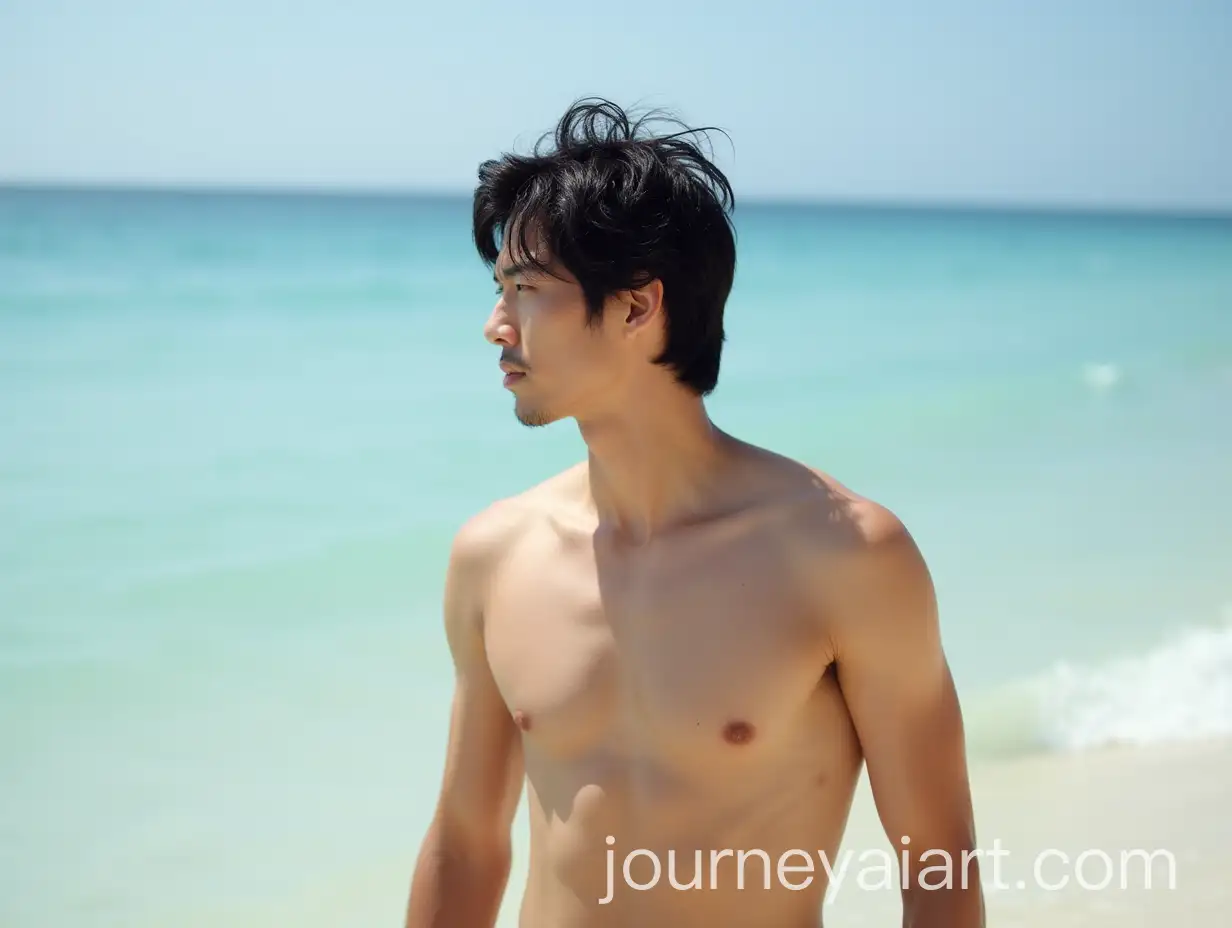 Tadashi-Hamada-Enjoying-the-Beach-Shirtless-in-Summer-Vibes