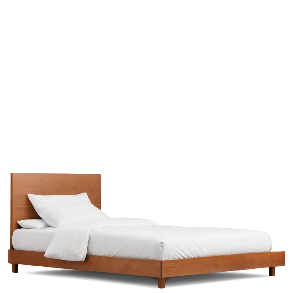 a minimalist bed where the feet of the bed are on the same x-axis, and the headboard is facing my right