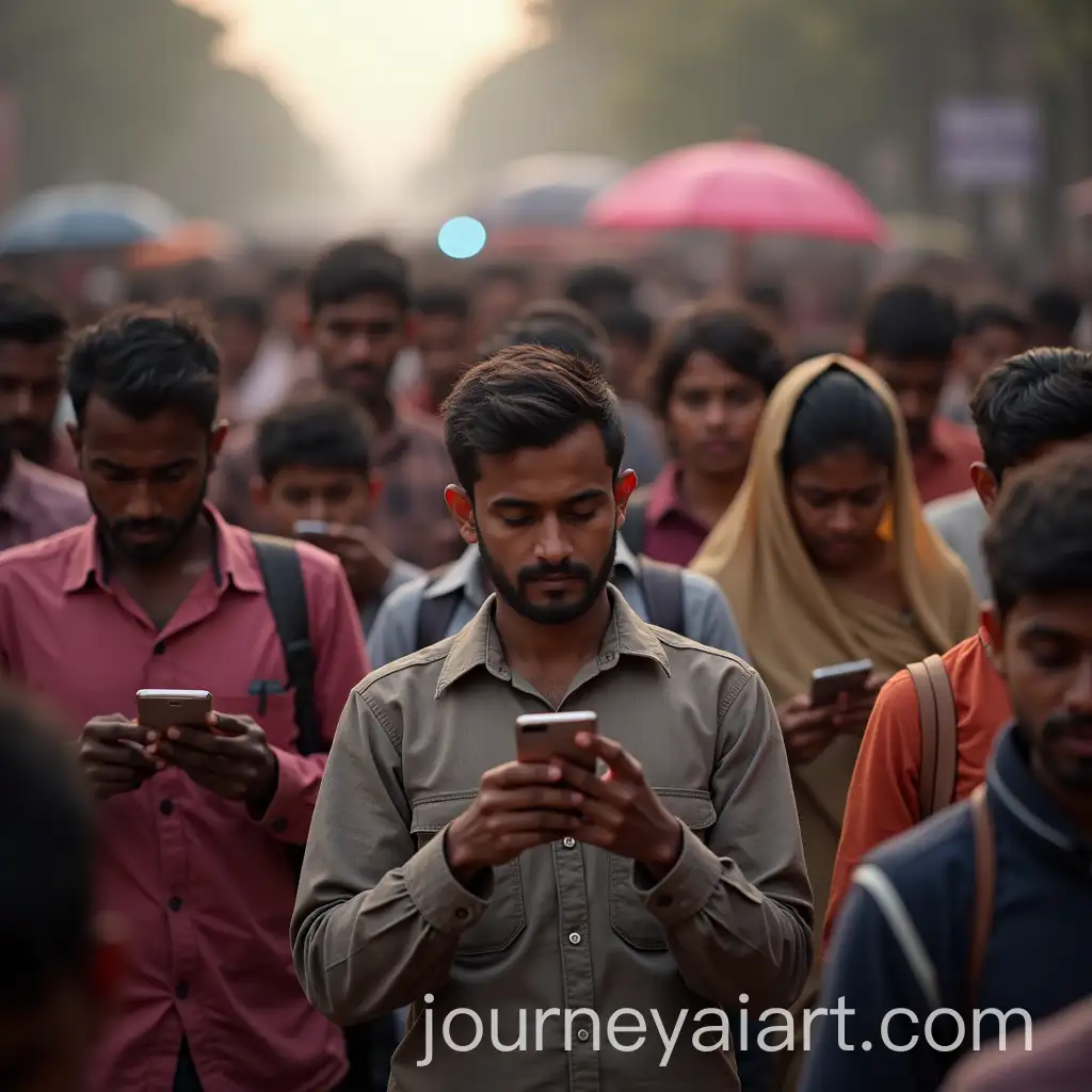Indian-People-Crowd-Using-Smartphones