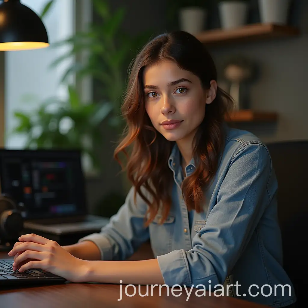 Young-Person-in-a-YouTube-Studio-with-Camera-Equipment-and-Aesthetic-Decor