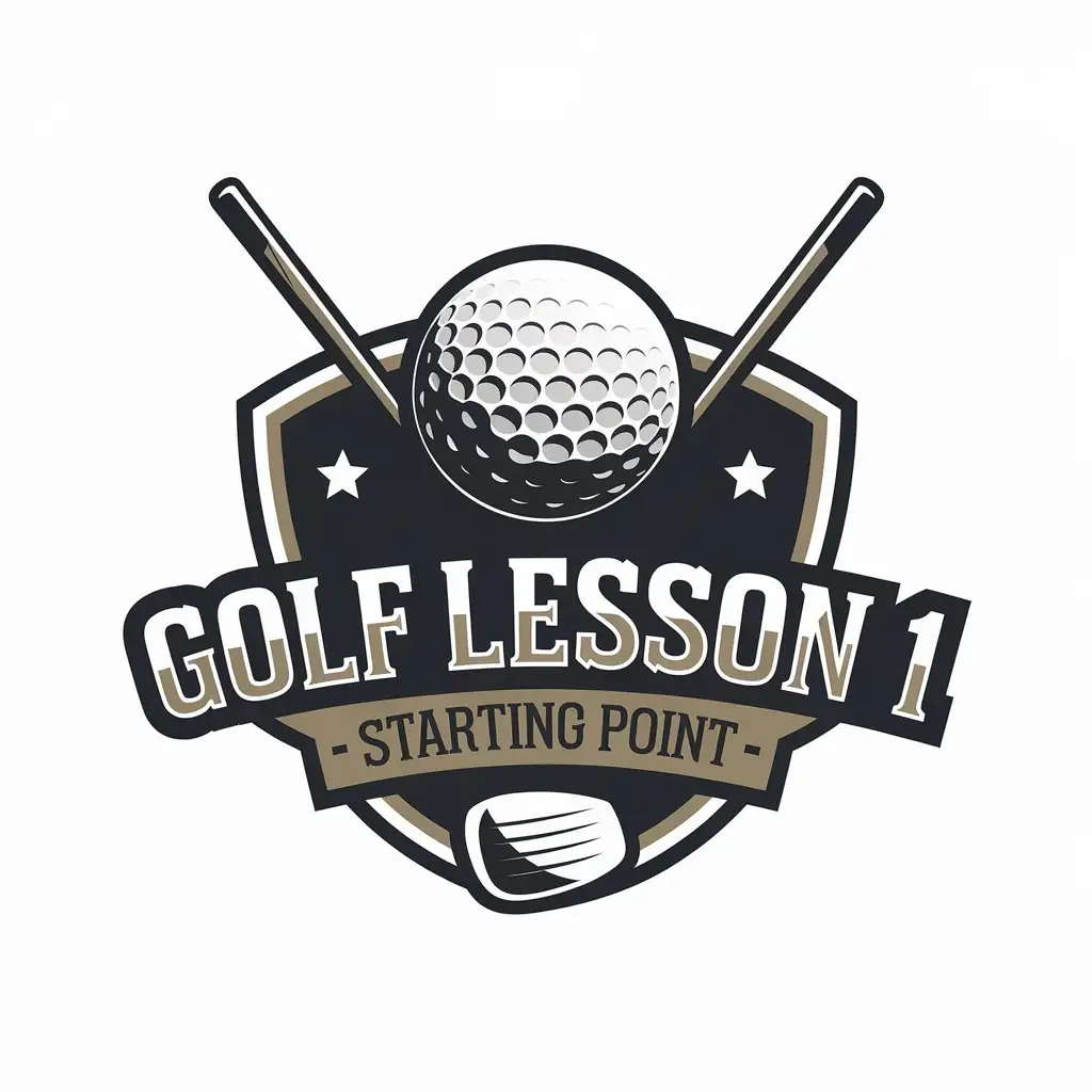 LOGO Design for Golf Lesson 1 Golf Ball Club Symbol with Clean Vector Design for Sports Fitness Industry