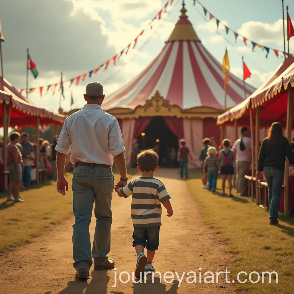 Father-and-Son-Walking-to-a-Circus-Tent