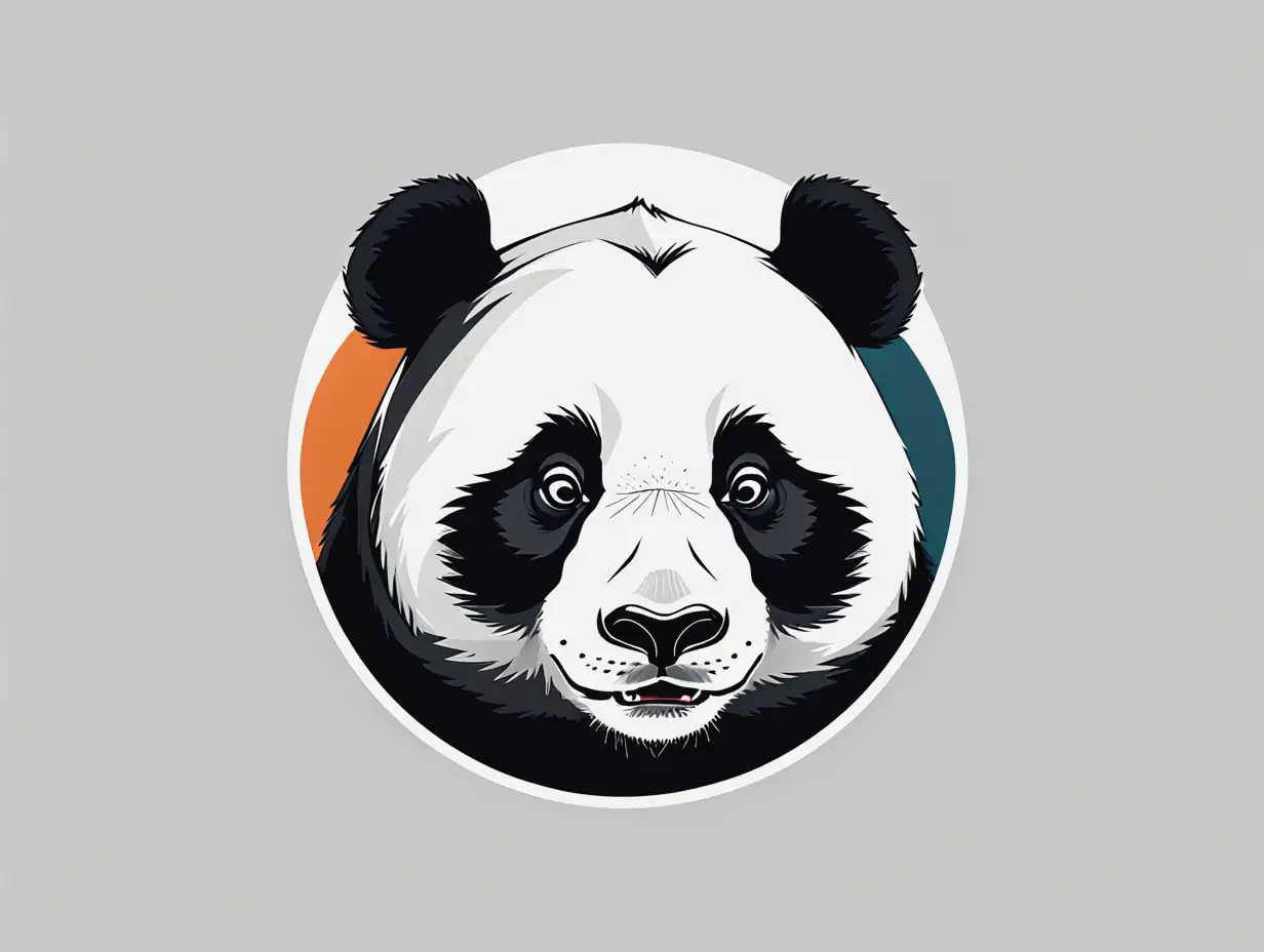 anamorphic panda face podcast website style logo