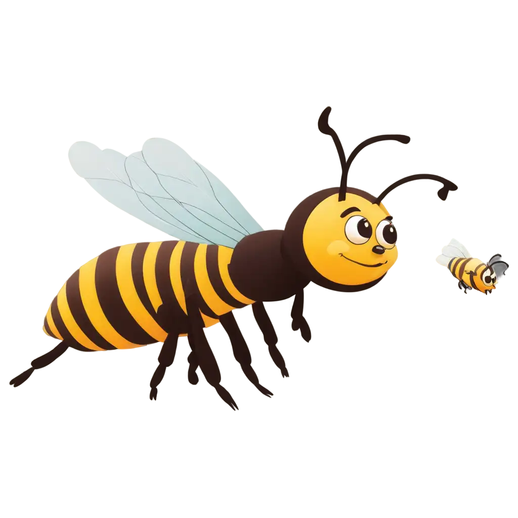 Cartoon-Style-PNG-Image-of-a-Bee-Create-Playful-Art-with-Clear-Detail