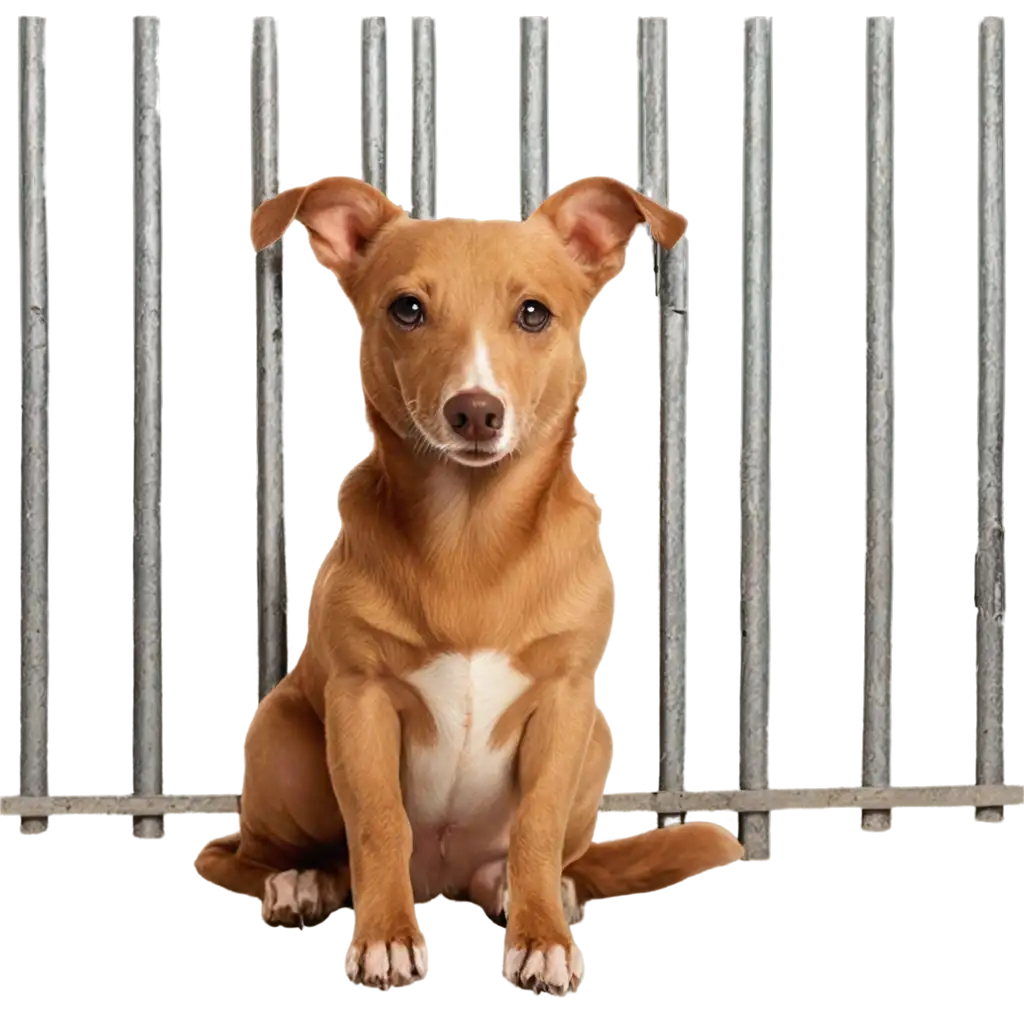 PNG-Image-Dog-Behind-Jail-Captivating-Visual-Representation