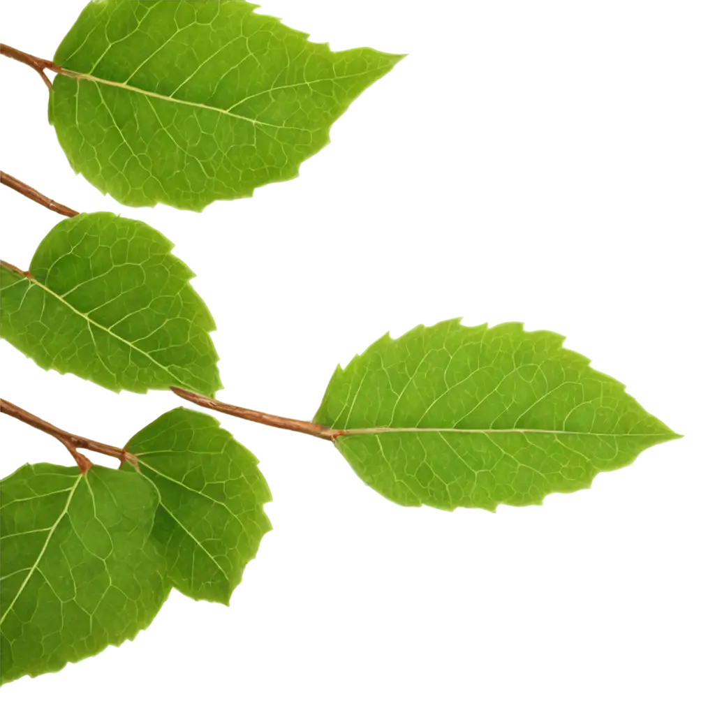 HighQuality-PNG-Image-of-Green-Leaves-on-a-Branch-for-Enhanced-Visual-Appeal