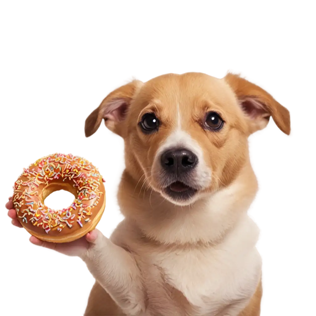 Adorable-Dog-Enjoying-a-Delicious-Donut-HighQuality-PNG-Image