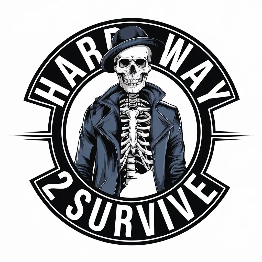 LOGO Design for HARD WAY 2 SURVIVE Fashionable Typography with Clear Background