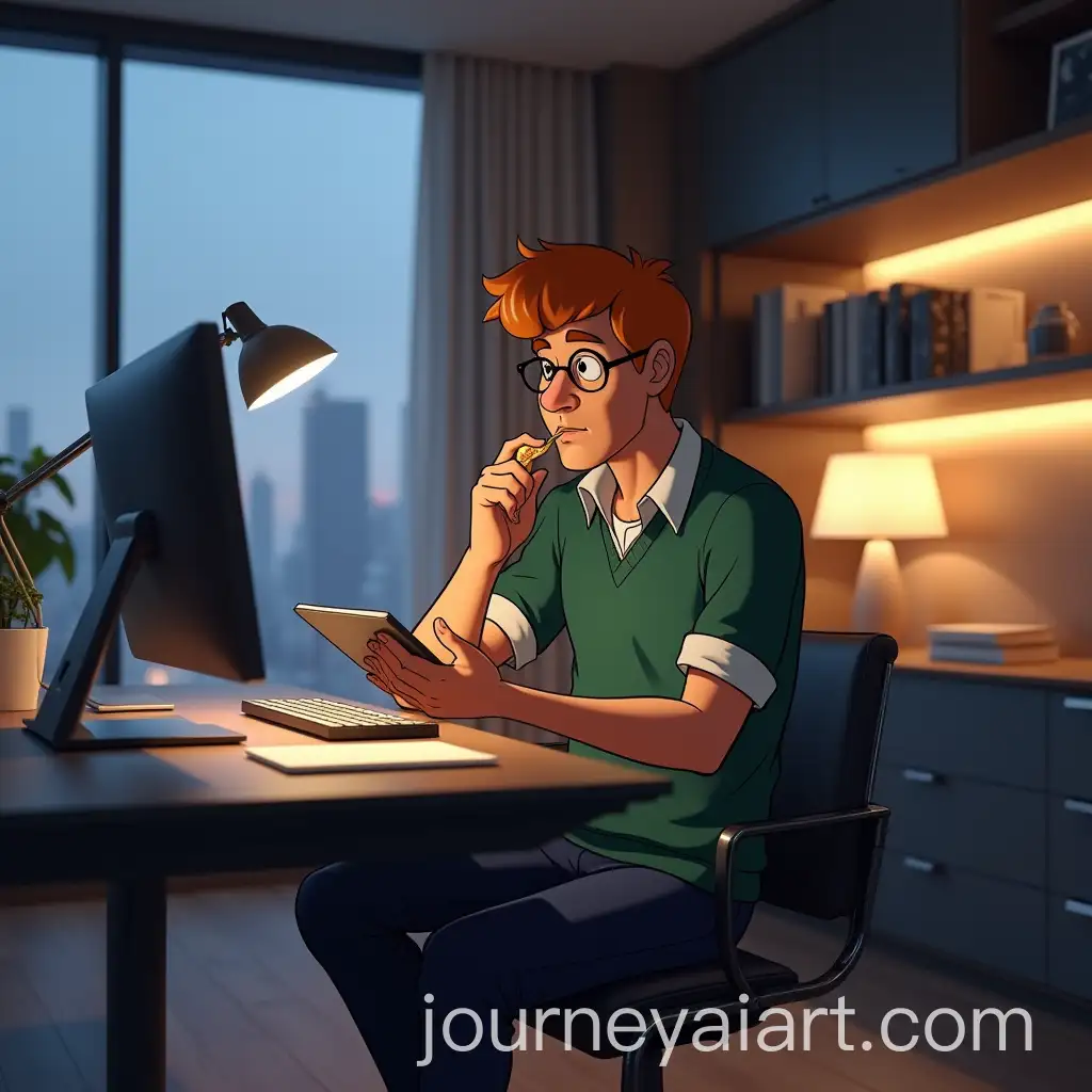 Modern-Study-Room-with-Shaggy-from-ScoobyDoo-Human-Appearance