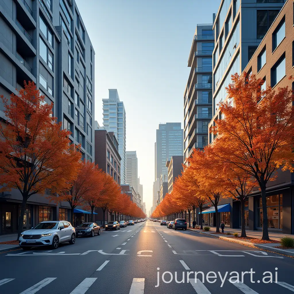 Vibrant-and-Serene-City-Boulevards-in-Bright-Daylight