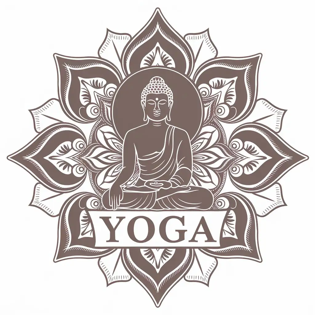 LOGO Design For Yoga Buddha in Lotus Position for Spiritual Serenity