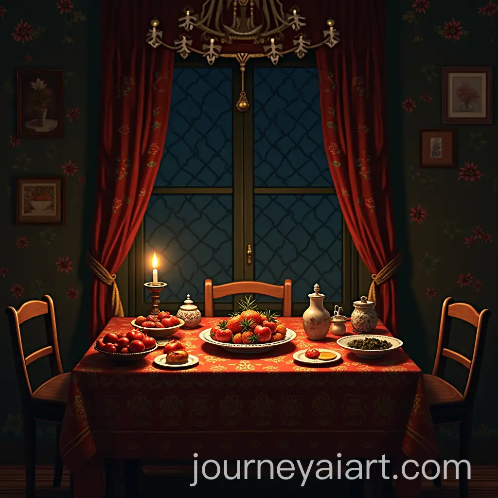 Persian-Yalda-Night-Table-with-Traditional-Decorations