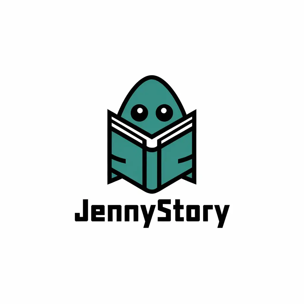 a vector logo design,with the text "JennySTORY", main symbol:TUBARÃO,complex,be used in Internet industry,clear background