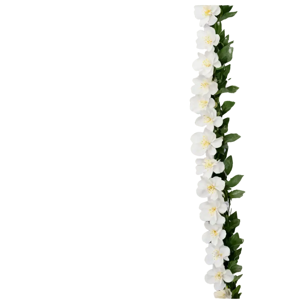 White-Flower-Border-PNG-Image-for-Elegant-Designs-and-Clear-Visual-Appeal