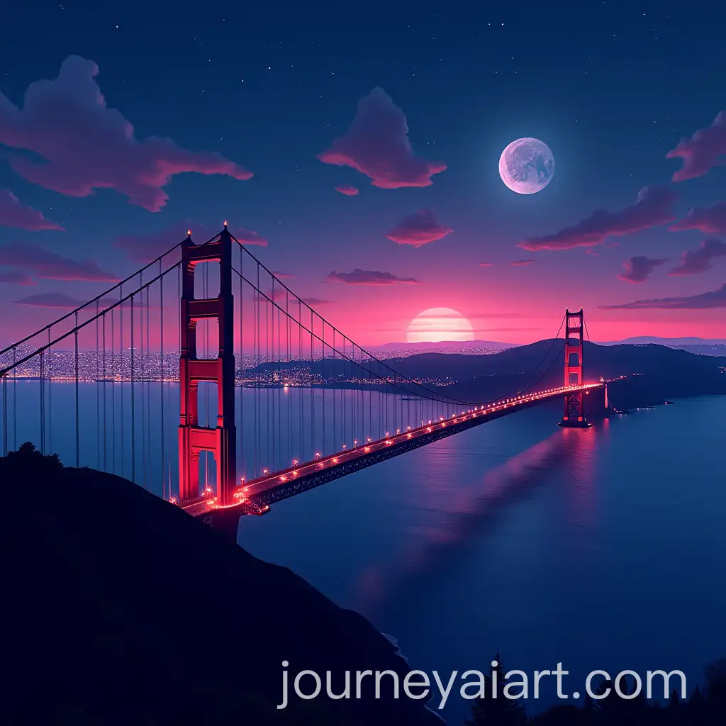 Vibrant-Night-Landscape-Wallpaper-Featuring-San-Francisco-Bridge