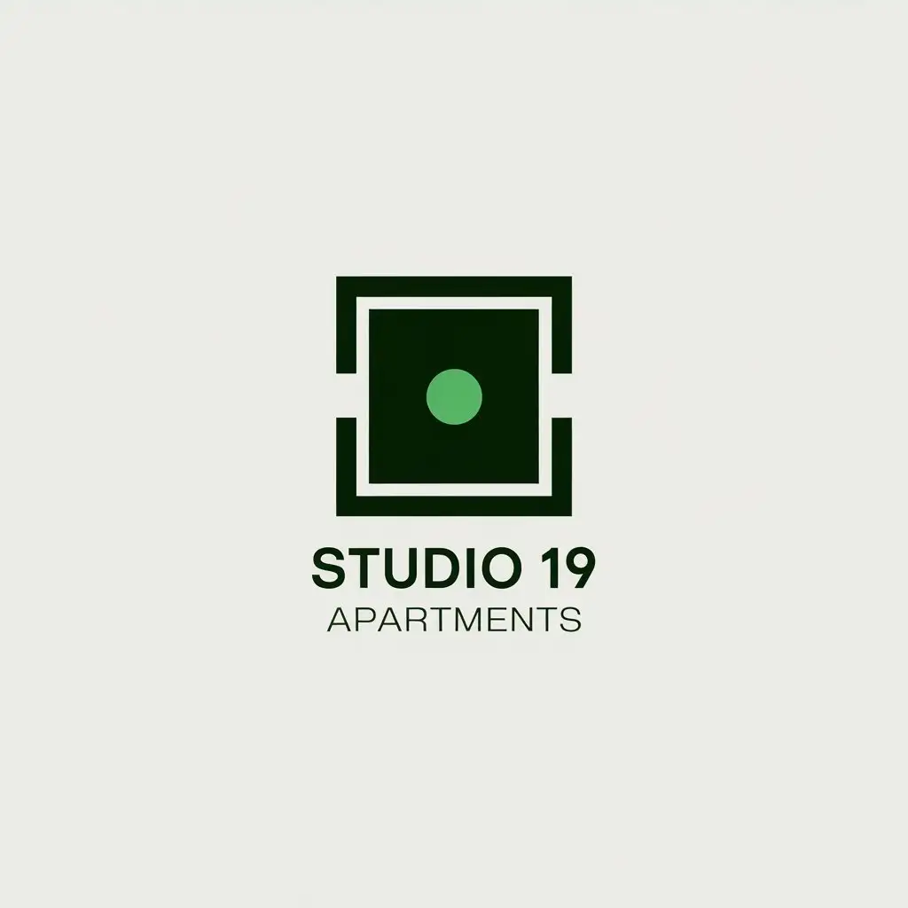 a vector logo design,with the text "Studio 19 Apartments", main symbol:a square,Minimalistic,be used in Real Estate industry,clear background