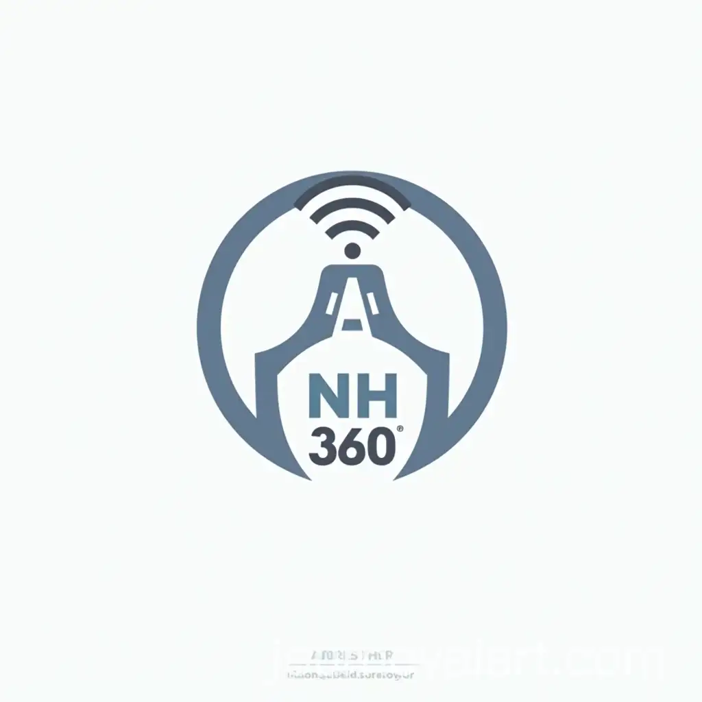 Modern-Vector-Logo-Design-for-NH360-Solutions-with-Steering-and-Wireless-Icons