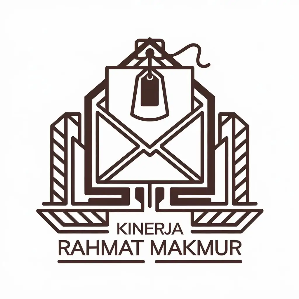 LOGO Design for Kinerja Rahmat Makmur Legal Industry Icon with Envelope and Bag on Clear Background