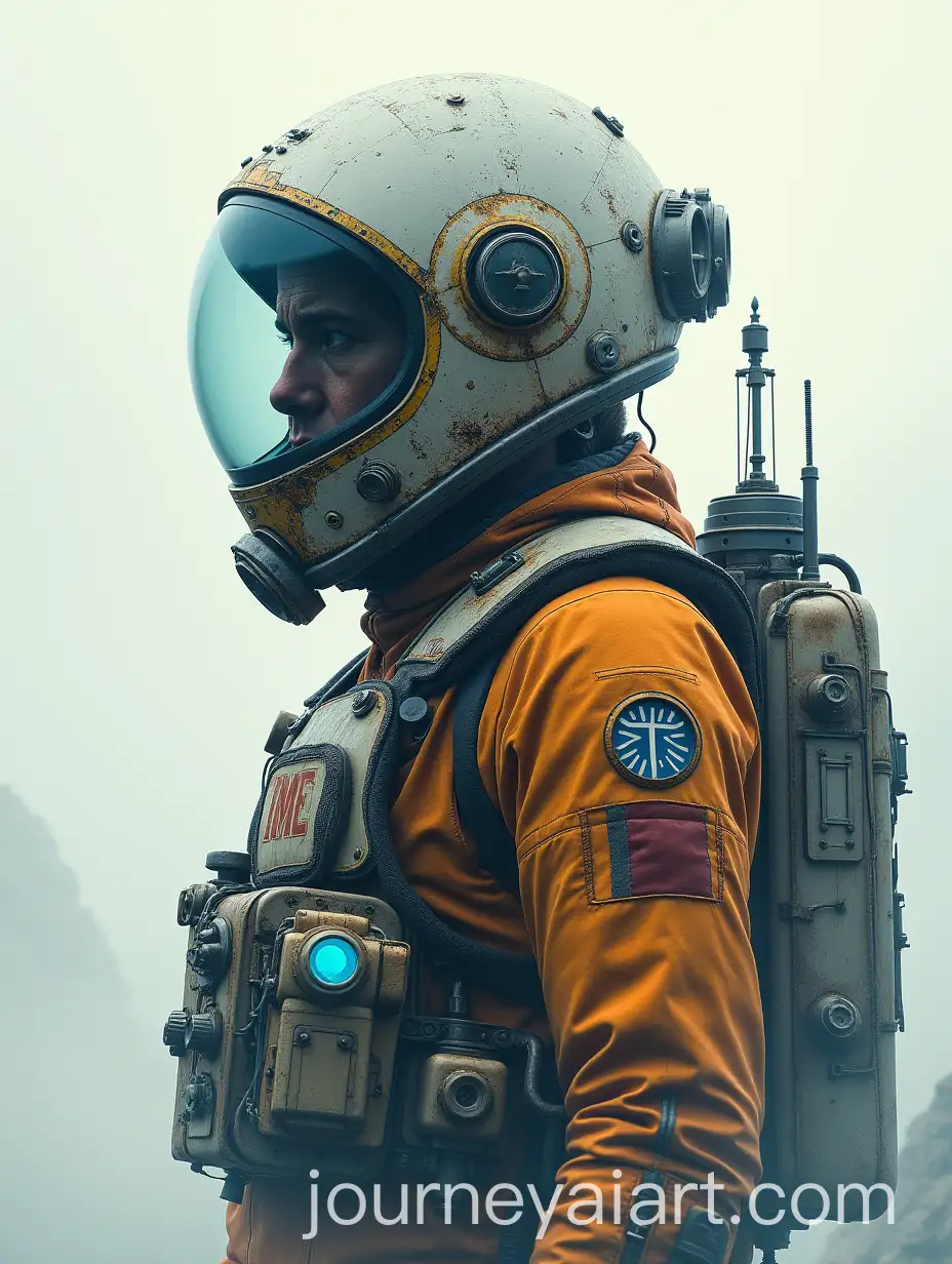 Steampunk-Astronaut-and-Spaceship-in-Double-Exposure-Art